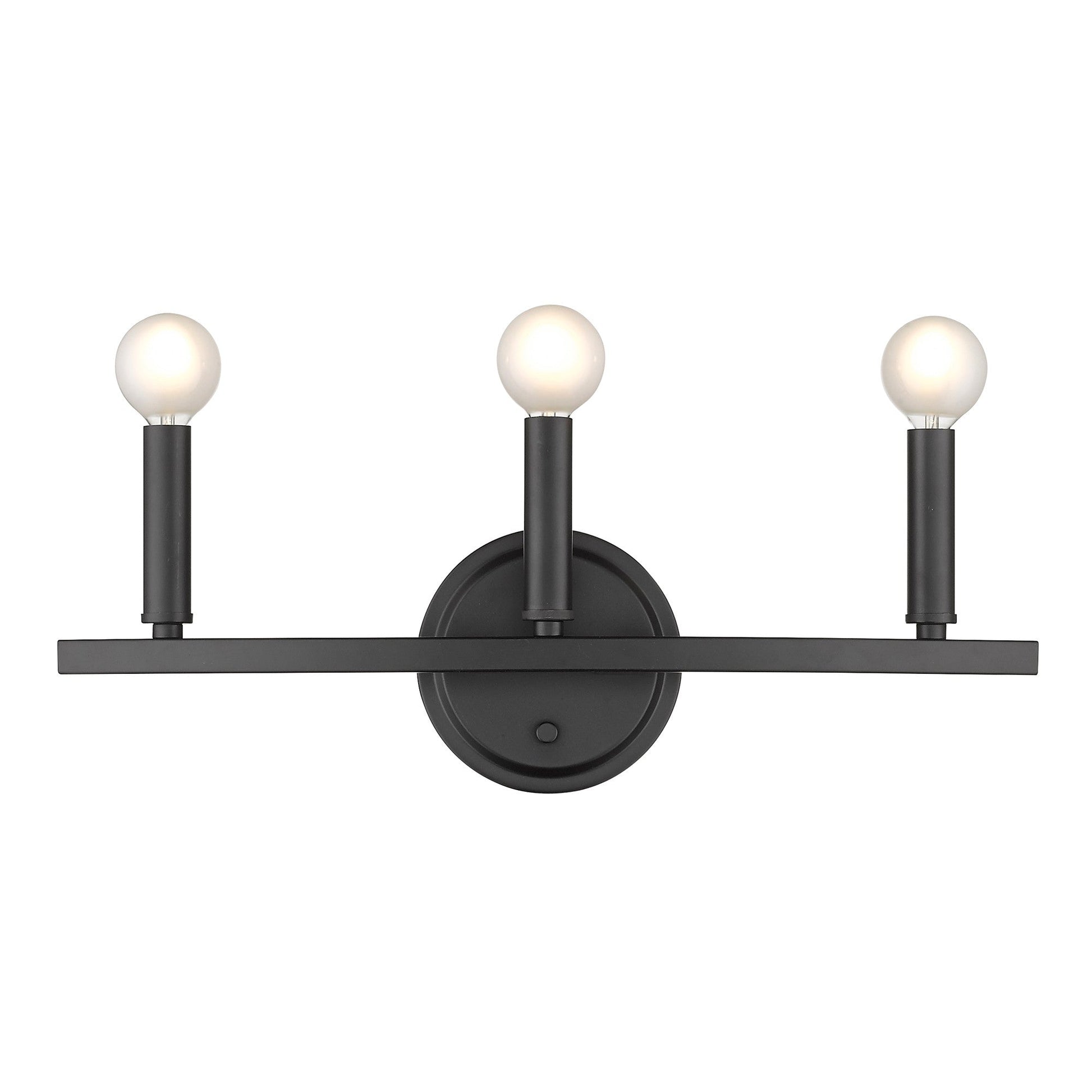 HomeRoots Three Light Wall Sconce in Matte Black Finish