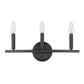 HomeRoots Three Light Wall Sconce in Matte Black Finish