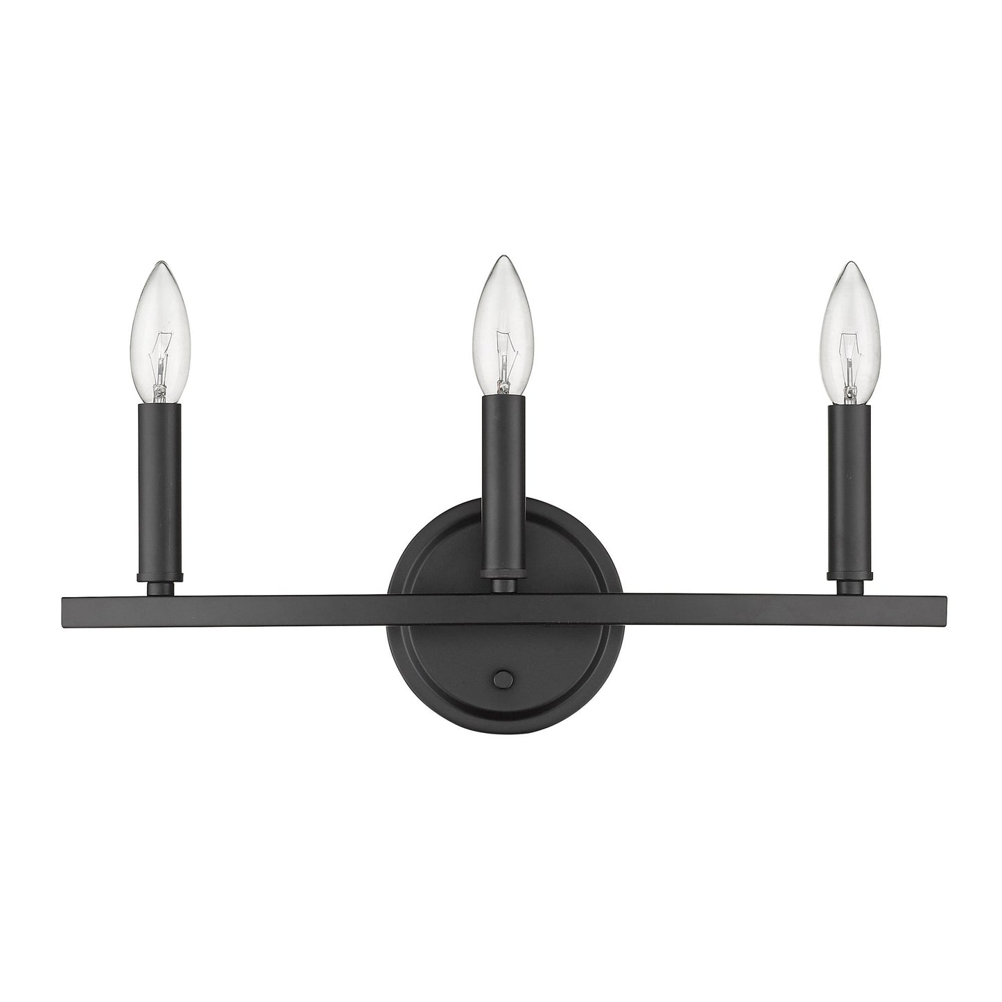 HomeRoots Three Light Wall Sconce in Matte Black Finish
