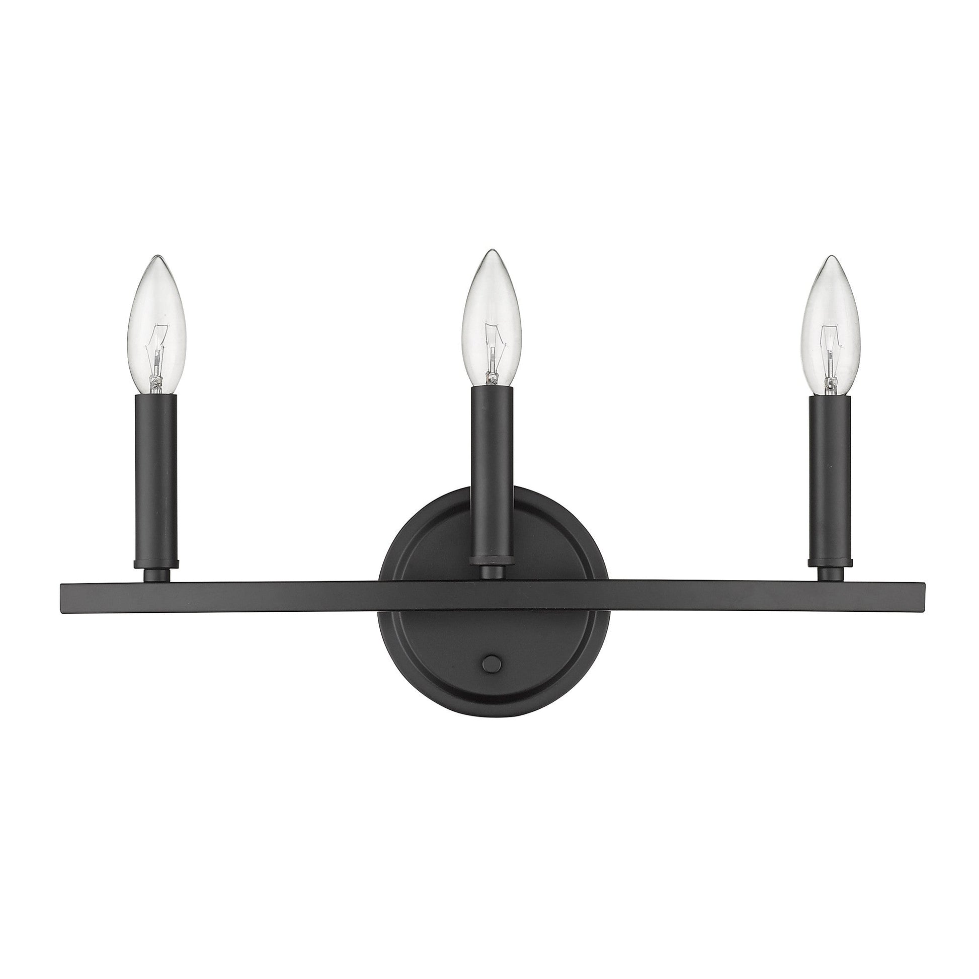 HomeRoots Three Light Wall Sconce in Matte Black Finish