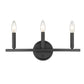 HomeRoots Three Light Wall Sconce in Matte Black Finish