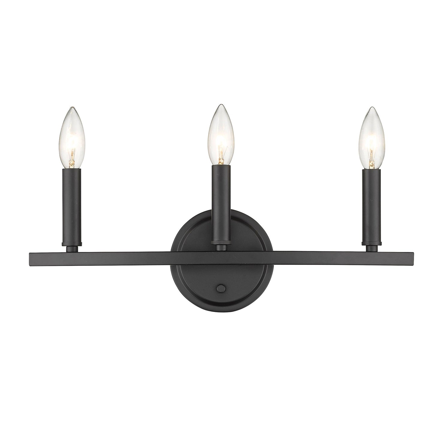 HomeRoots Three Light Wall Sconce in Matte Black Finish