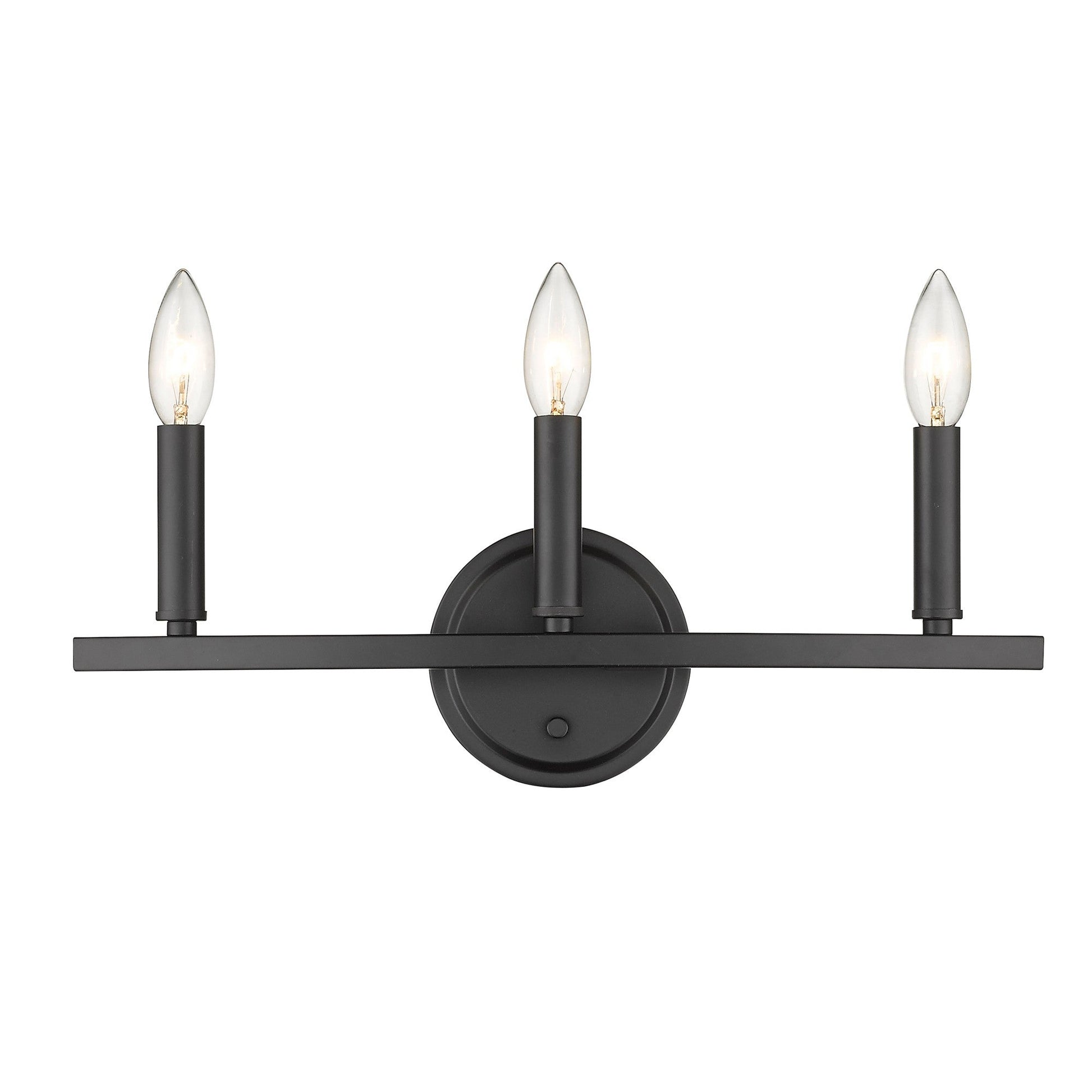 HomeRoots Three Light Wall Sconce in Matte Black Finish