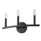 HomeRoots Three Light Wall Sconce in Matte Black Finish