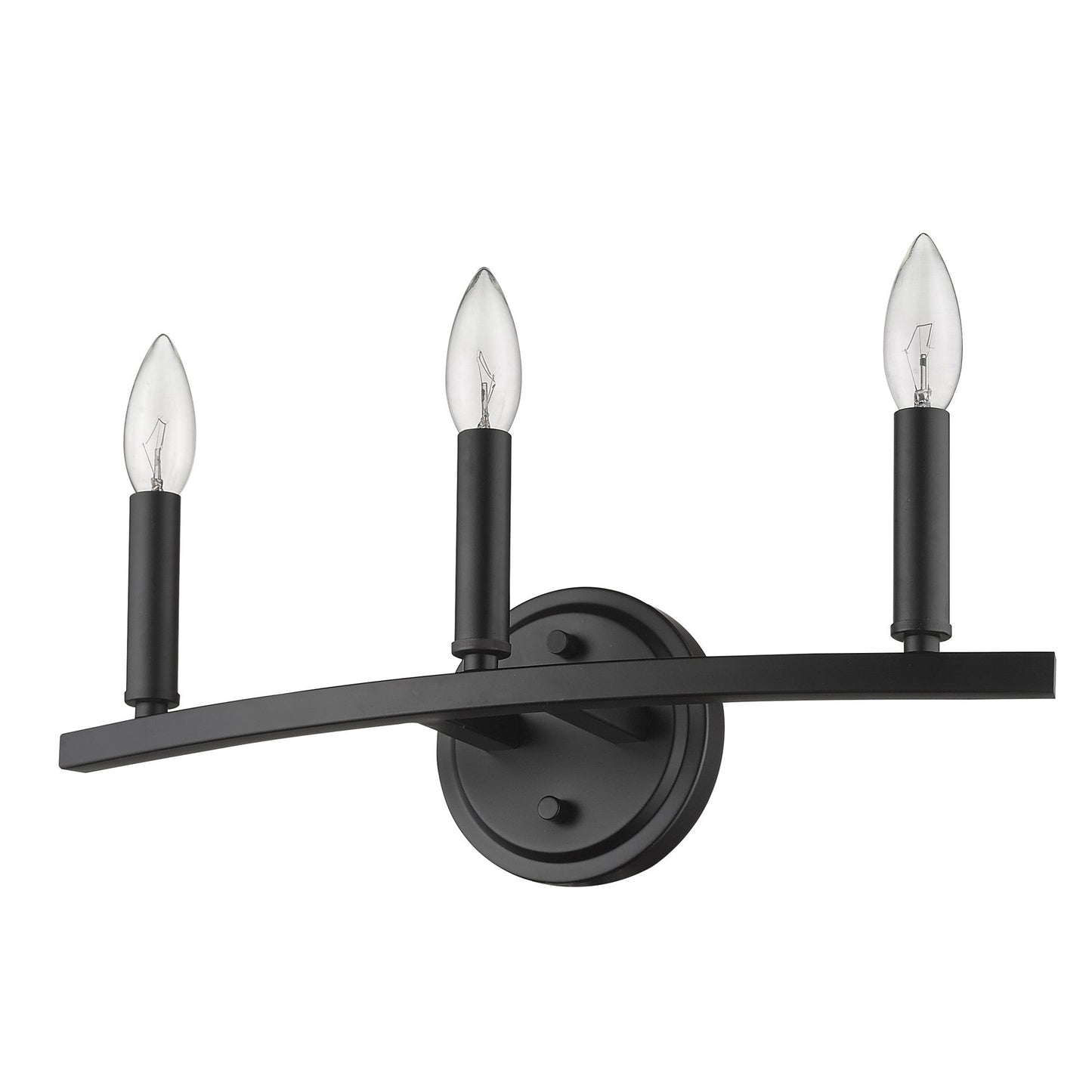 HomeRoots Three Light Wall Sconce in Matte Black Finish