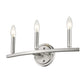 HomeRoots Three Light Wall Sconce in Silver Finish