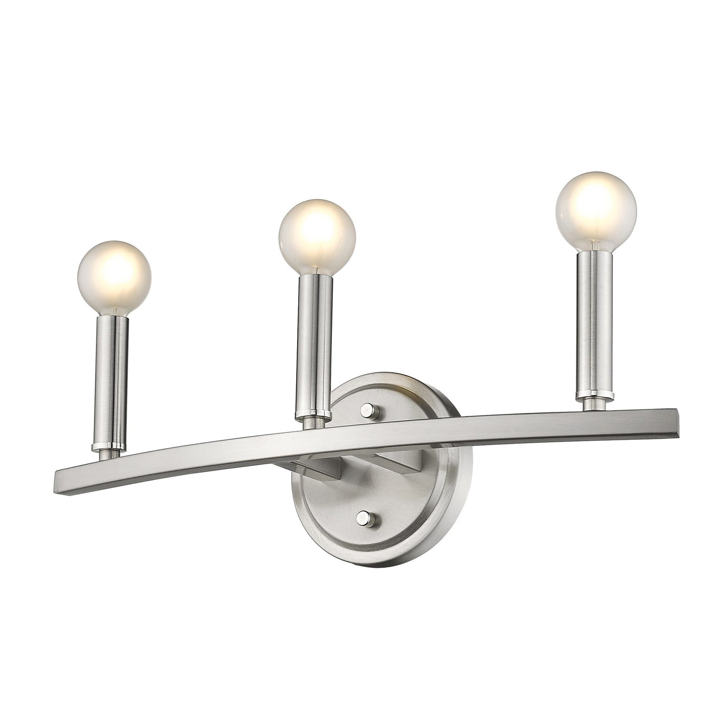 HomeRoots Three Light Wall Sconce in Silver Finish