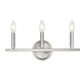 HomeRoots Three Light Wall Sconce in Silver Finish