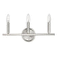 HomeRoots Three Light Wall Sconce in Silver Finish