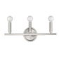 HomeRoots Three Light Wall Sconce in Silver Finish