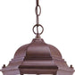 HomeRoots Three Light Wide Lantern Hanging Light in Dark Brown Finish