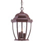 HomeRoots Three Light Wide Lantern Hanging Light in Dark Brown Finish