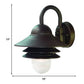 HomeRoots Three Tier Lamp Shade Outdoor Wall Light in Antique Bronze Finish