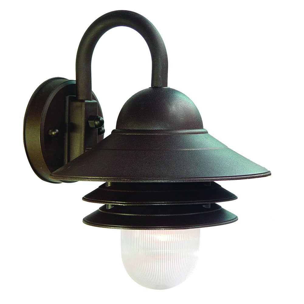 HomeRoots Three Tier Lamp Shade Outdoor Wall Light in Antique Bronze Finish