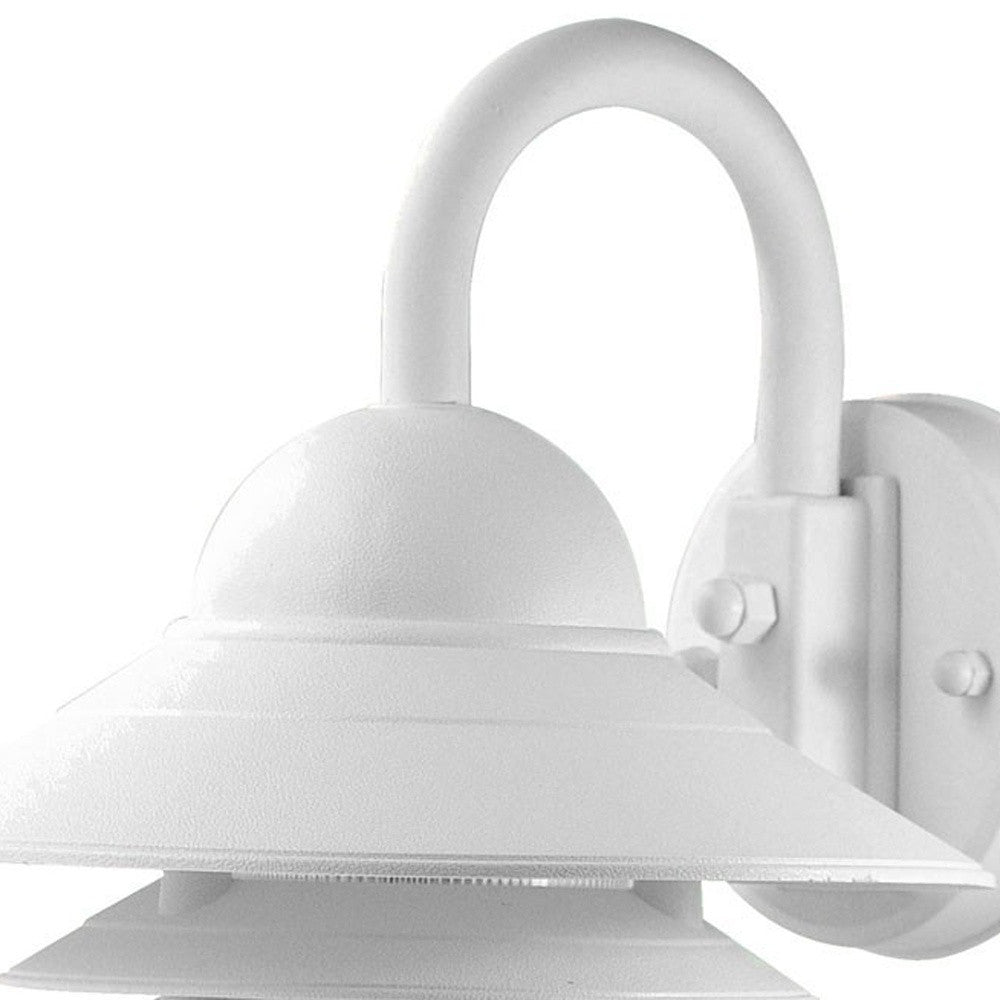HomeRoots Three Tier Lamp Shade Outdoor Wall Light in White Finish