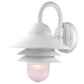 HomeRoots Three Tier Lamp Shade Outdoor Wall Light in White Finish
