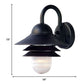 HomeRoots Three Tier Outdoor Wall Light in Matte Black Finish