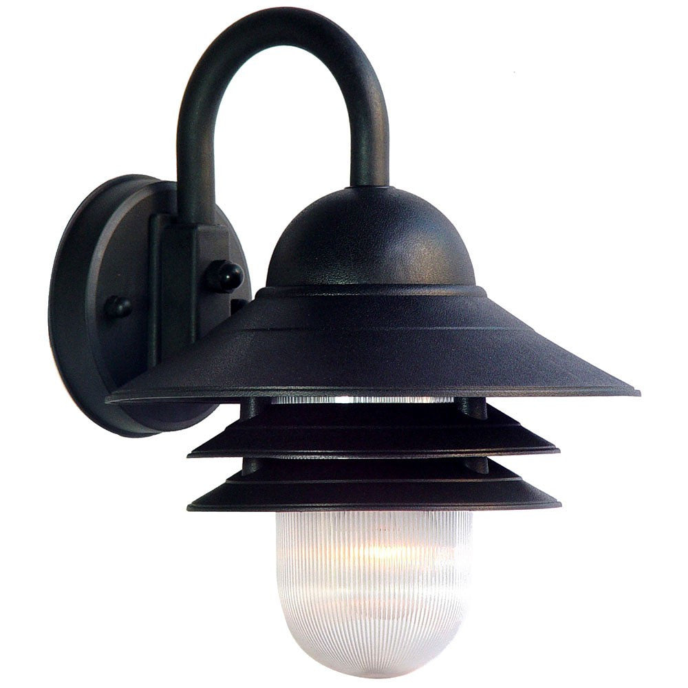 HomeRoots Three Tier Outdoor Wall Light in Matte Black Finish