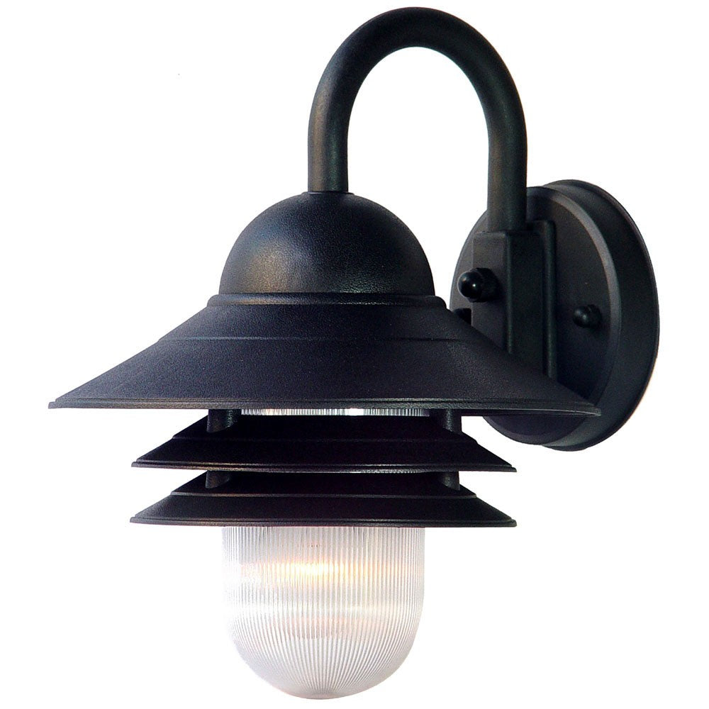 HomeRoots Three Tier Outdoor Wall Light in Matte Black Finish