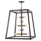 HomeRoots Tiberton 10-Light Foyer Pendant With Antique Brass Sockets and Oil Rubbed Bronze Finish