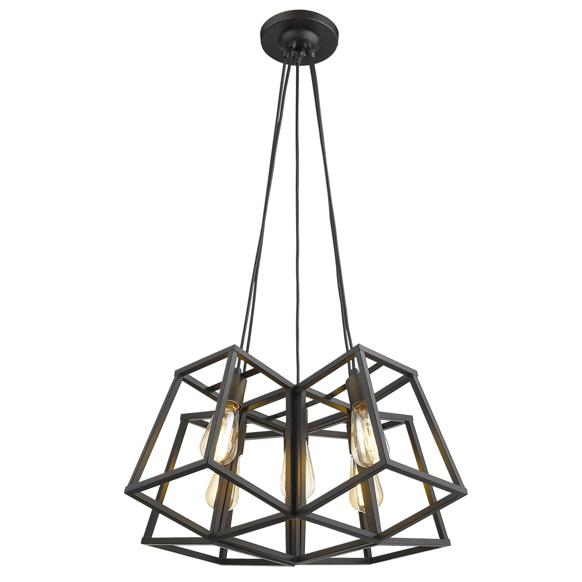 HomeRoots Tiberton 5-Light Chandelier in Oil Rubbed Bronze Finish