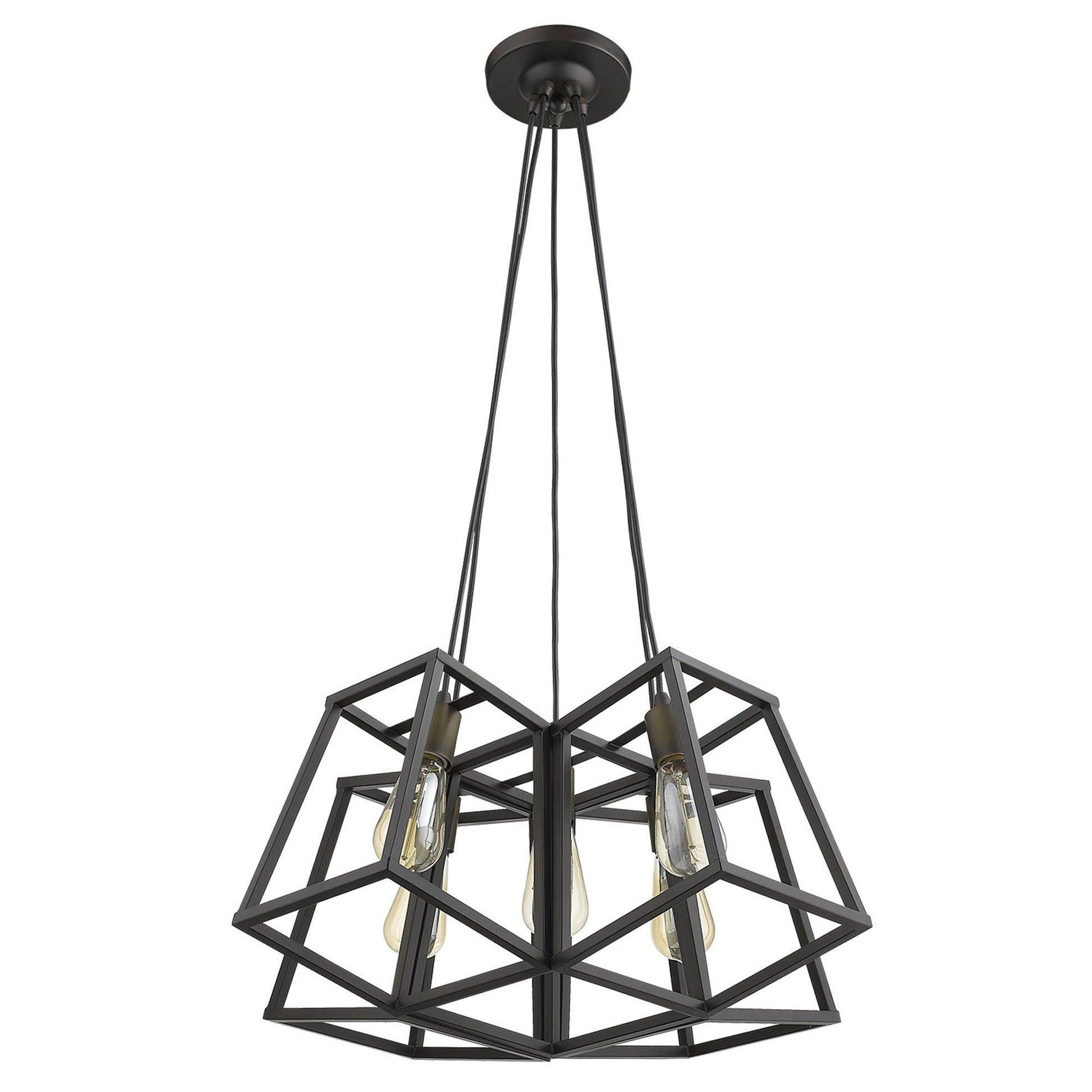HomeRoots Tiberton 5-Light Chandelier in Oil Rubbed Bronze Finish
