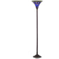 HomeRoots Tiffany-Style Blue Star Torchiere In Copper Finish