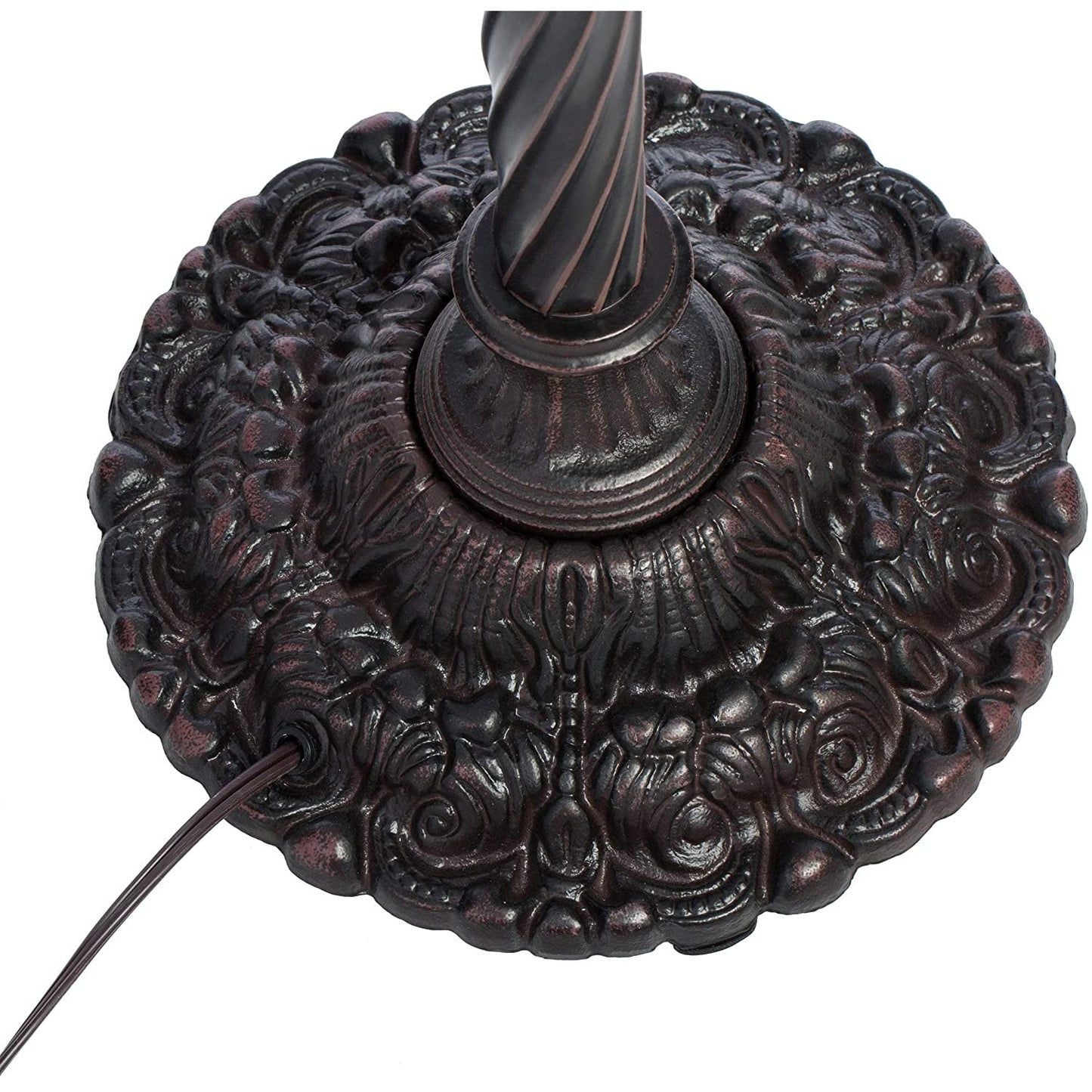 HomeRoots Tiffany-Style Rose Torchiere In Bronze Finish