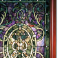 HomeRoots Tiffany-style Purple Wooden Frame Window Panel