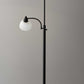 HomeRoots Torchiere Plus Chairside Floor Lamp In Black Metal Finish