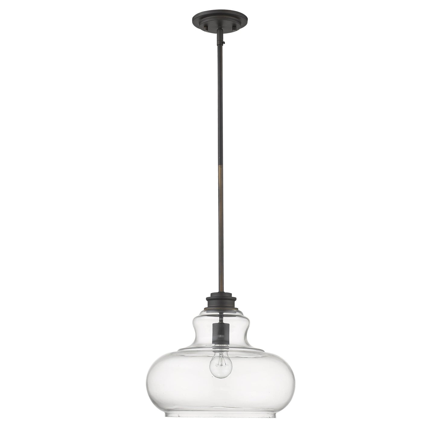 HomeRoots Torrel 1-Light Pendant in Oil Rubbed Bronze Finish