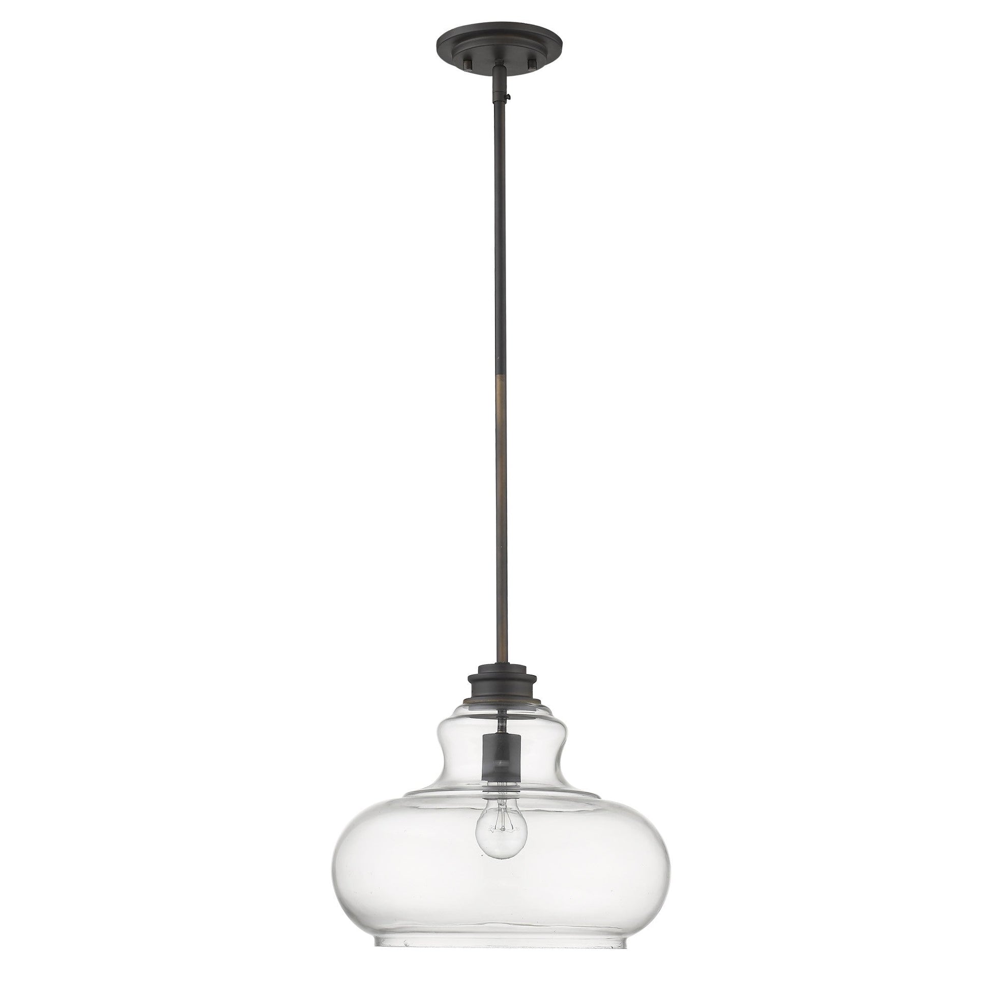 HomeRoots Torrel 1-Light Pendant in Oil Rubbed Bronze Finish