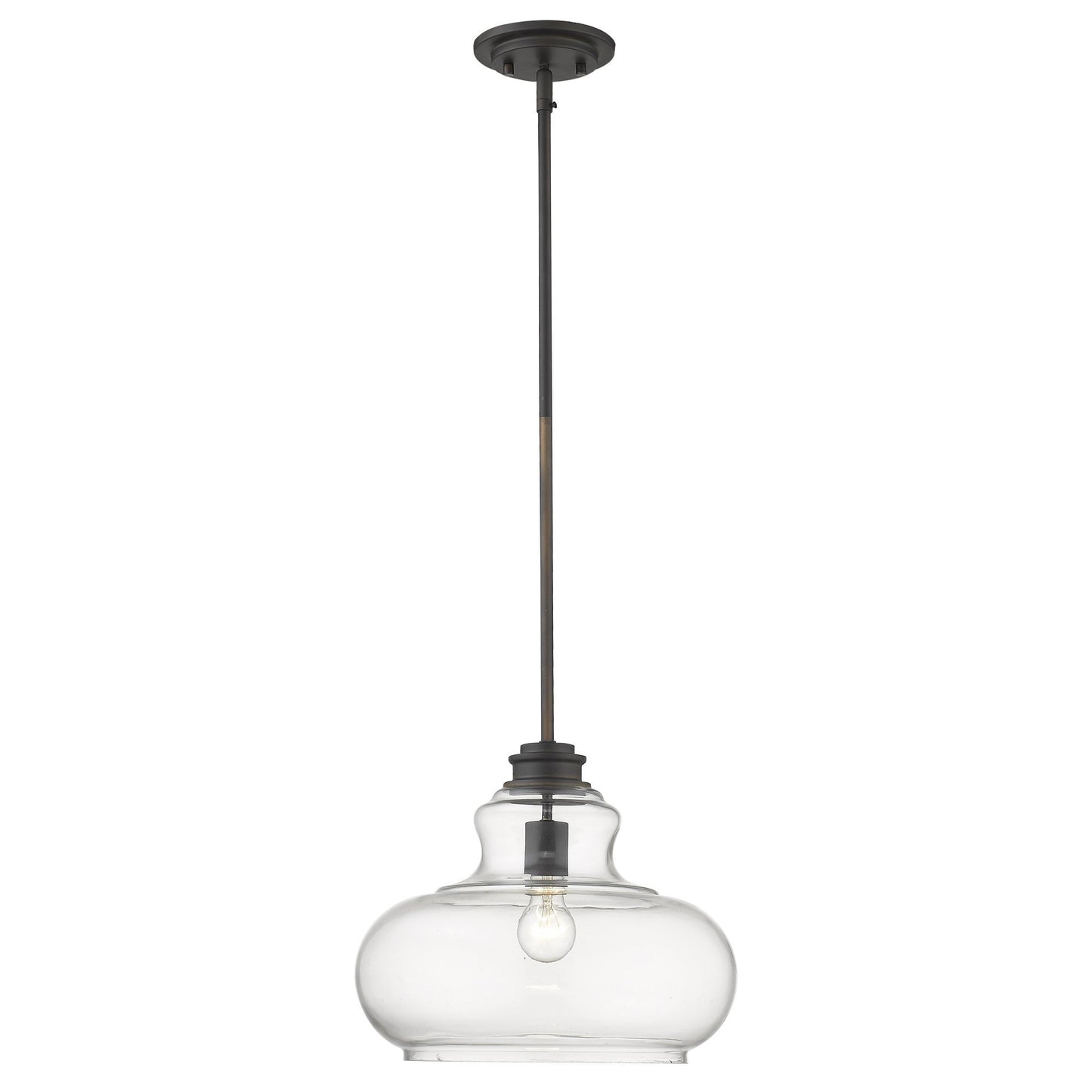 HomeRoots Torrel 1-Light Pendant in Oil Rubbed Bronze Finish