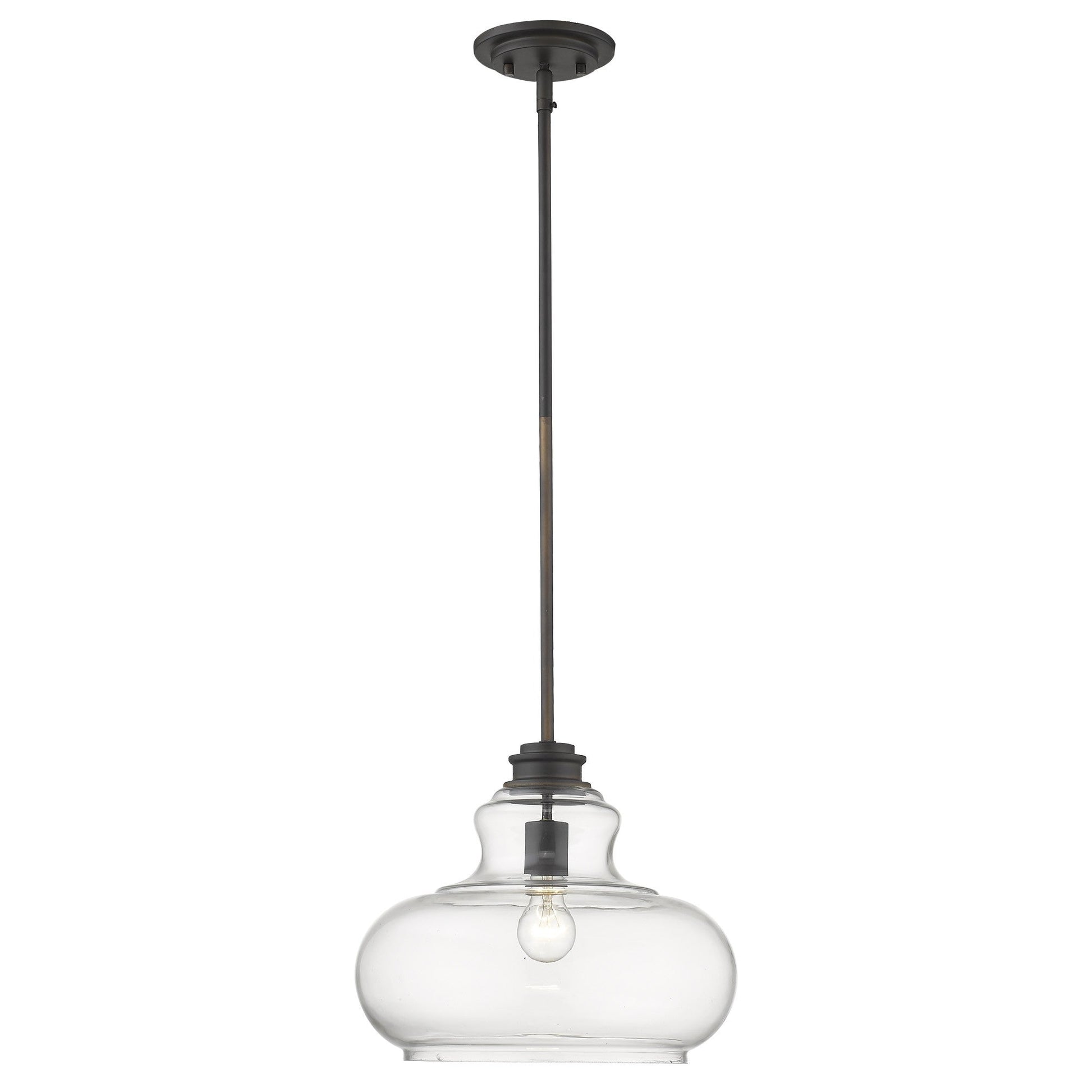 HomeRoots Torrel 1-Light Pendant in Oil Rubbed Bronze Finish