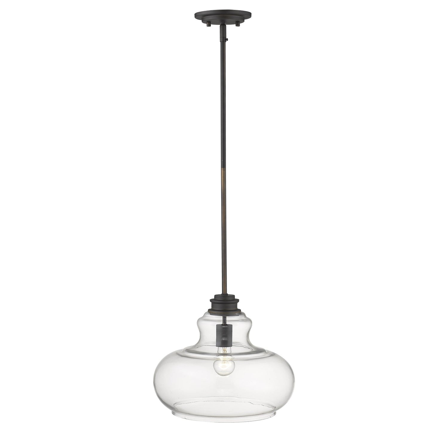 HomeRoots Torrel 1-Light Pendant in Oil Rubbed Bronze Finish