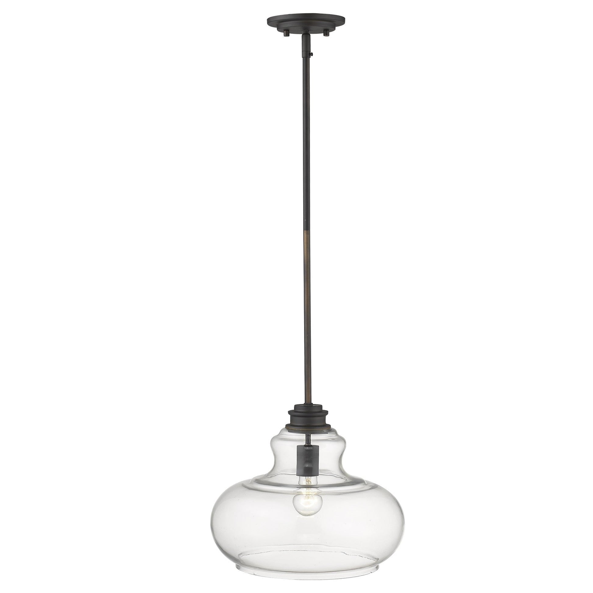 HomeRoots Torrel 1-Light Pendant in Oil Rubbed Bronze Finish