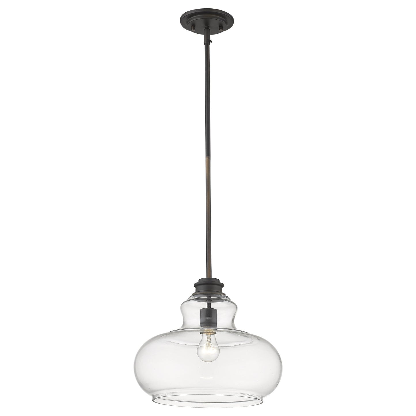 HomeRoots Torrel 1-Light Pendant in Oil Rubbed Bronze Finish