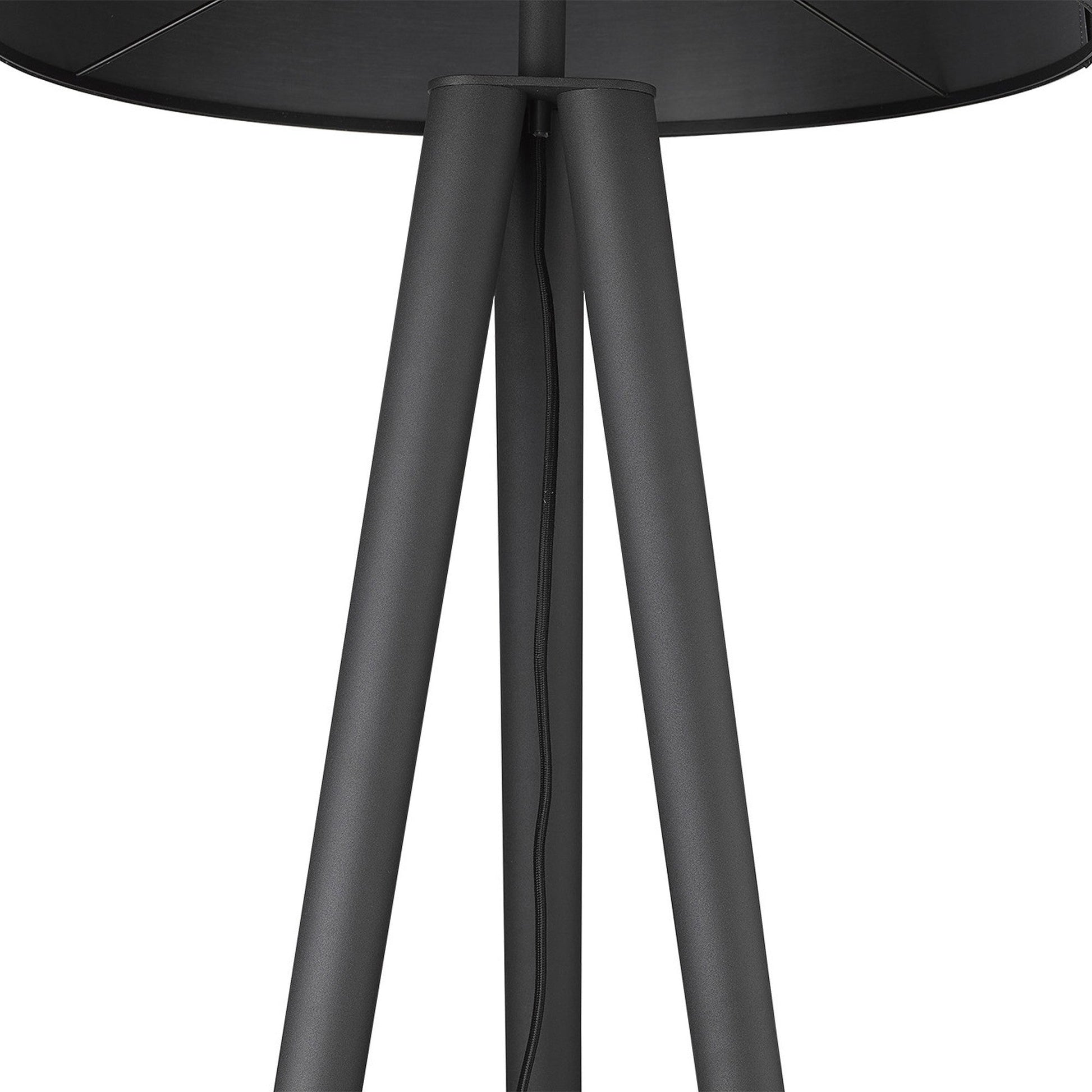 HomeRoots Tourer 1-Light Floor Lamp in Matte Black Finish