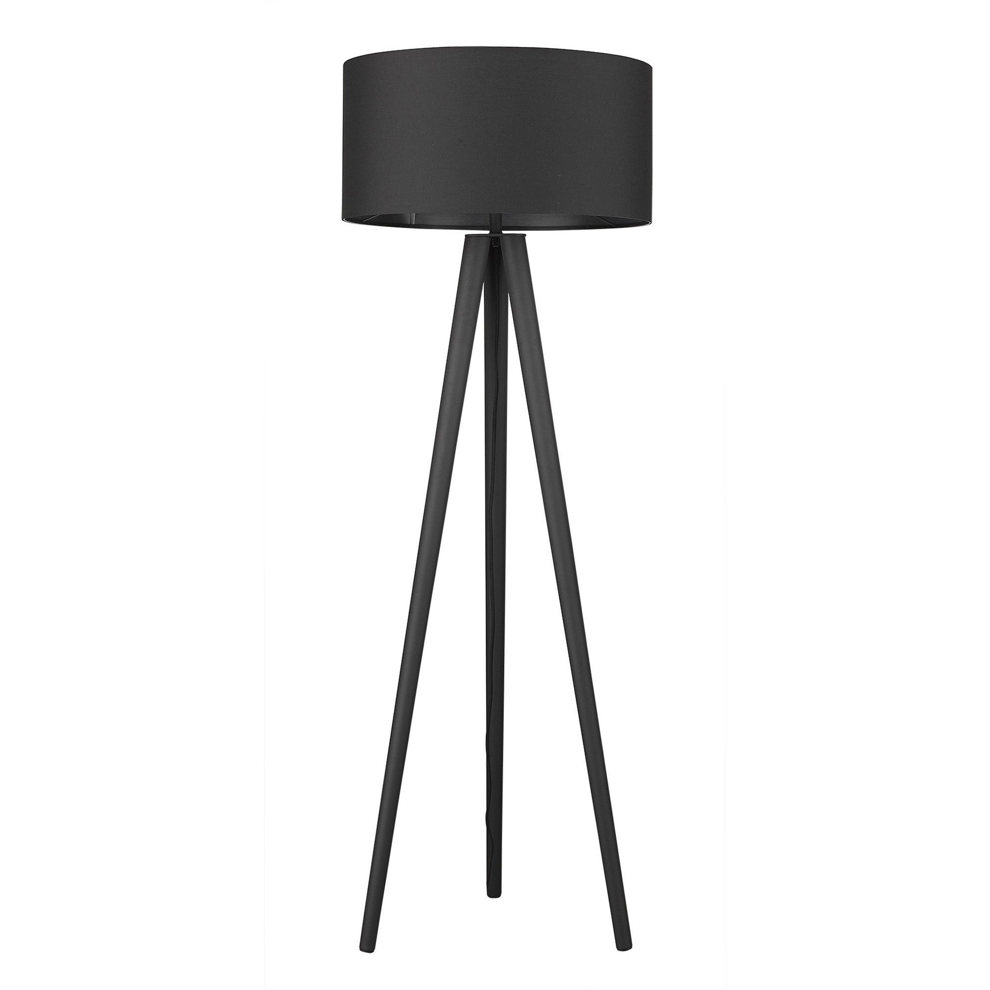 HomeRoots Tourer 1-Light Floor Lamp in Matte Black Finish