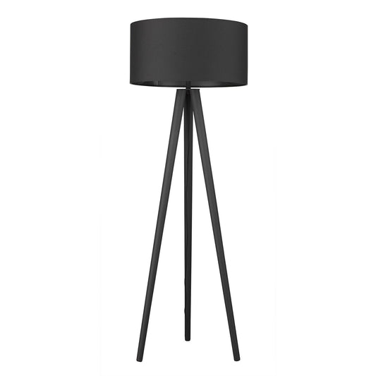 HomeRoots Tourer 1-Light Floor Lamp in Matte Black Finish