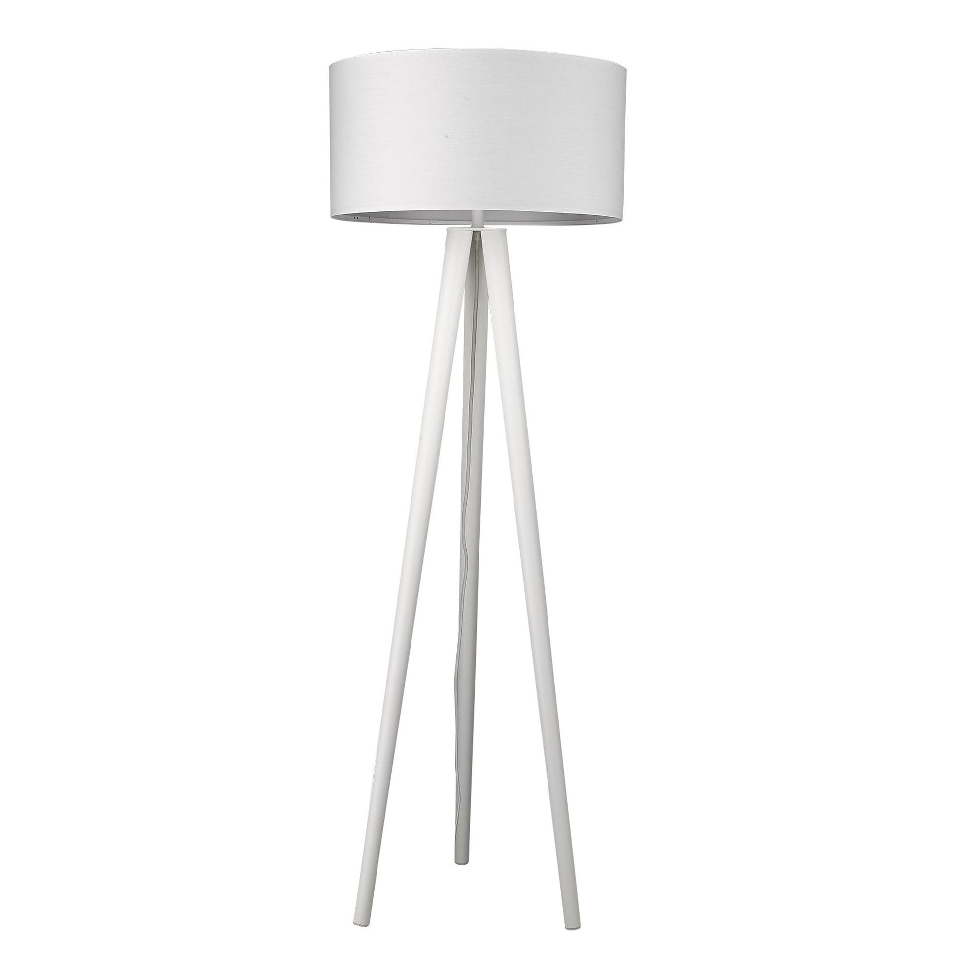 HomeRoots Tourer 1-Light Floor Lamp in White Finish