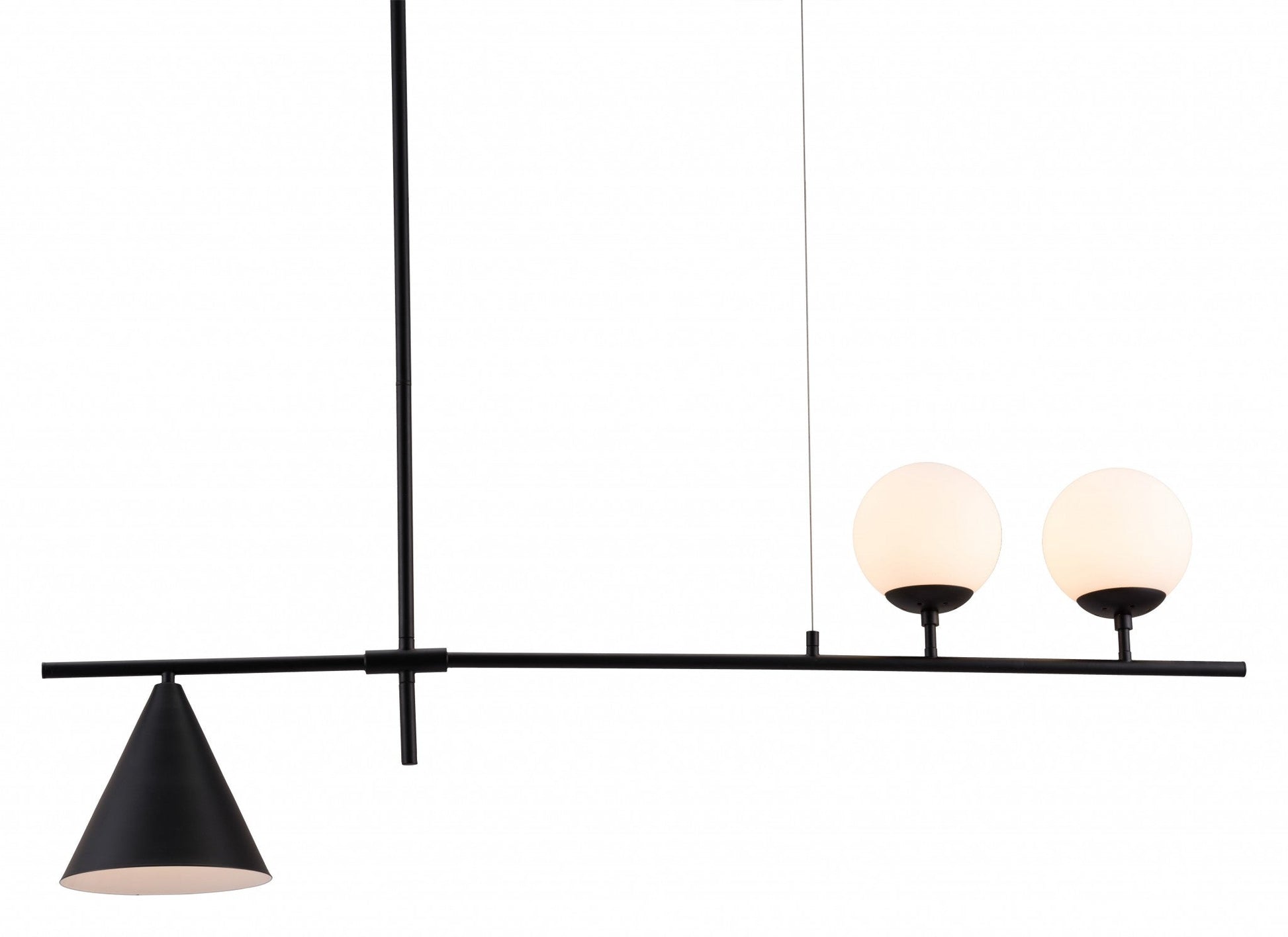 HomeRoots Town Ceiling Lamp With Black and White Finish