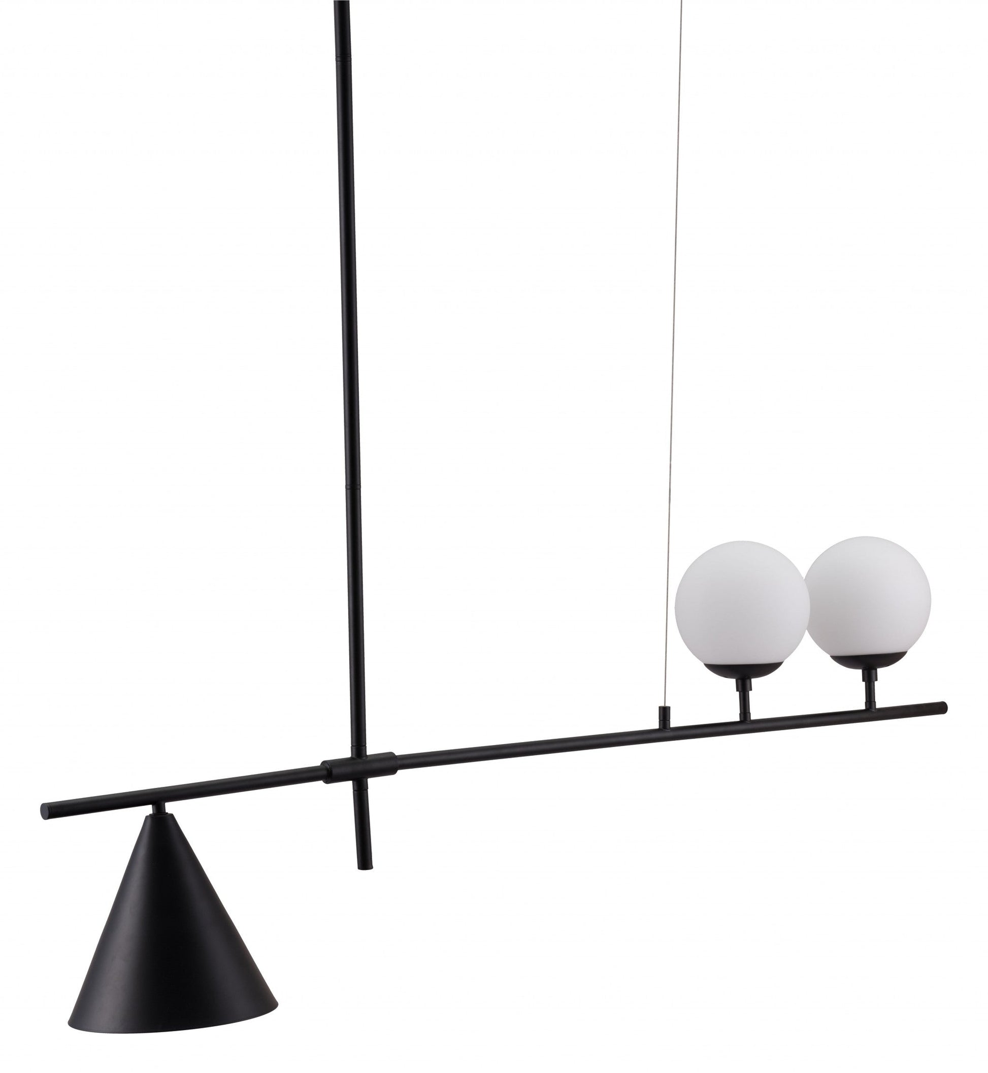 HomeRoots Town Ceiling Lamp With Black and White Finish