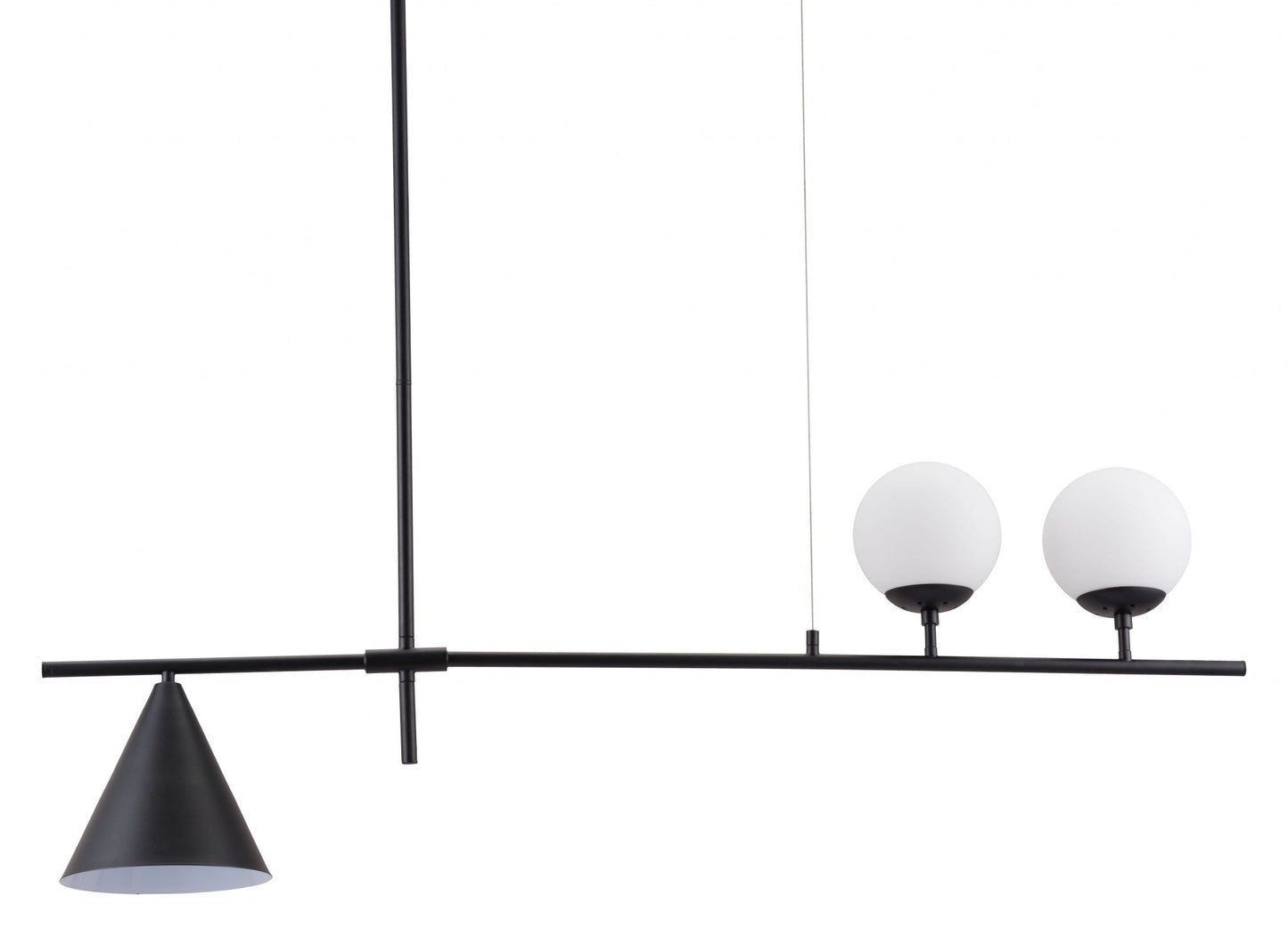 HomeRoots Town Ceiling Lamp With Black and White Finish
