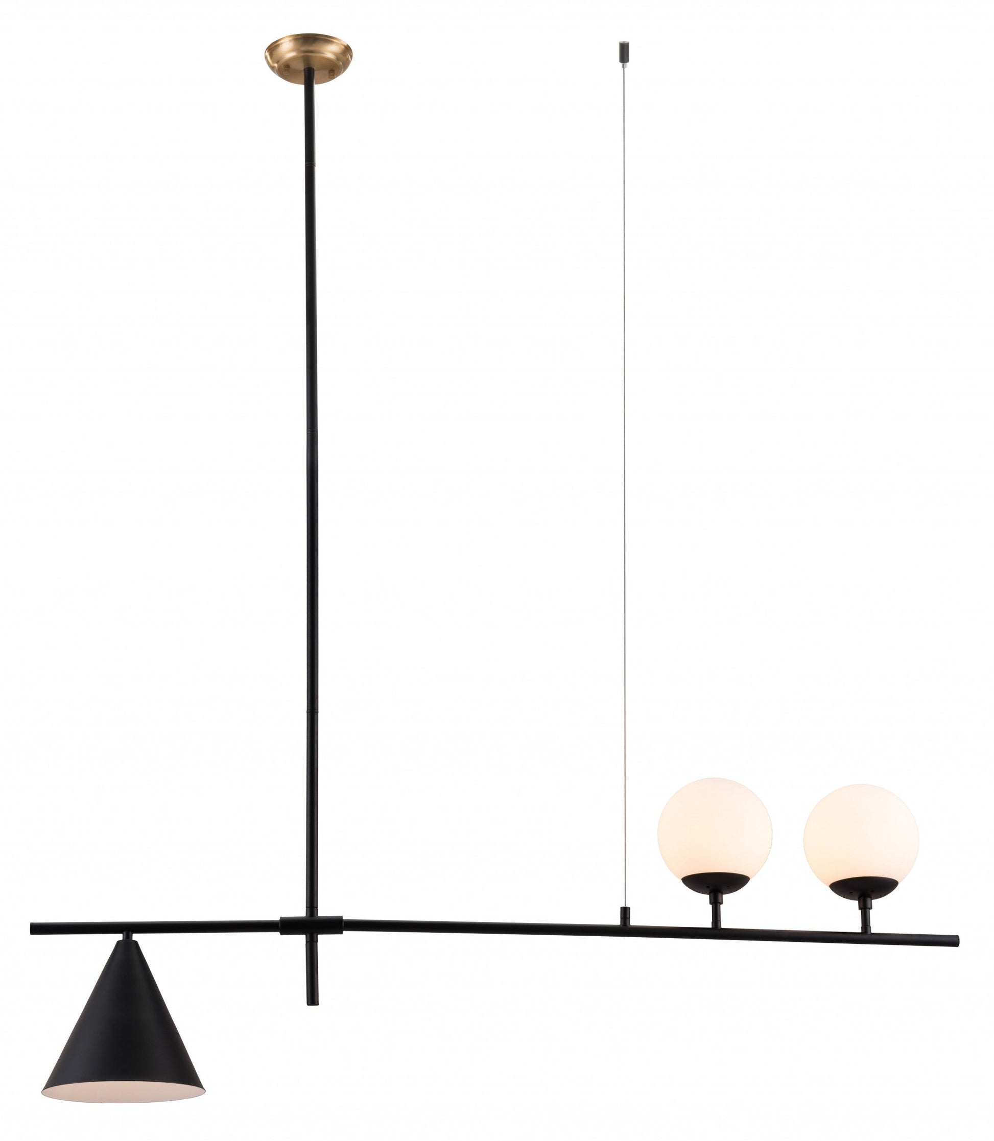 HomeRoots Town Ceiling Lamp With Black and White Finish