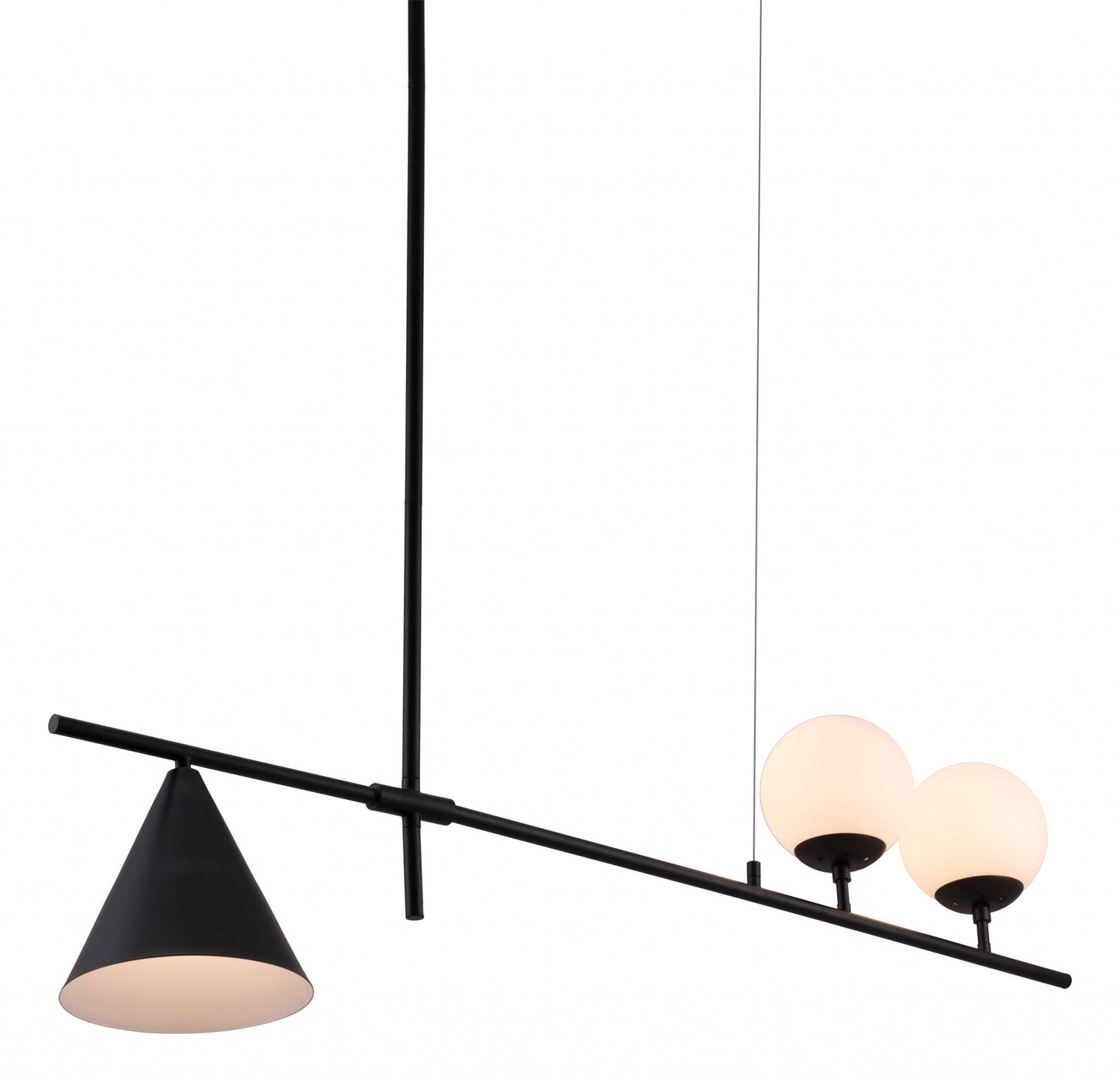 HomeRoots Town Ceiling Lamp With Black and White Finish