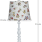 HomeRoots Traditional Table Lamp With Birds Printed Shade in White Finish