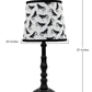 HomeRoots Traditional Table Lamp With Cow Printed Shade in Black Finish