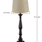 HomeRoots Traditional Table Lamp With Natural Burlap Fabric Shade and Distressed Black Finish