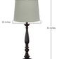 HomeRoots Traditional Table Lamp With Natural Shade and Distressed Black Finish